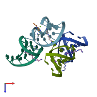 PDB entry 5vj9 coloured by chain, top view.