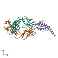PDB entry 5vke coloured by chain, front view.