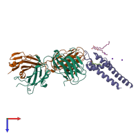 PDB entry 5vke coloured by chain, top view.