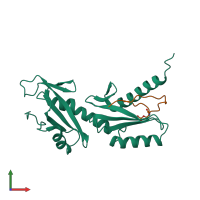 PDB entry 5vkl coloured by chain, front view.
