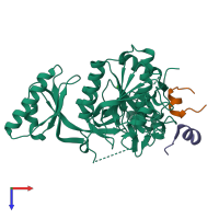 PDB entry 5vll coloured by chain, top view.