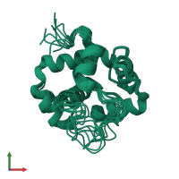 PDB entry 5vln coloured by chain, ensemble of 8 models, front view.