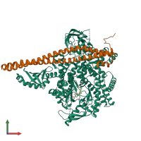 PDB entry 5vlr coloured by chain, front view.