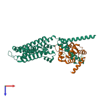 PDB entry 5vms coloured by chain, top view.