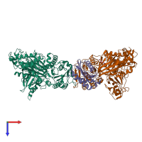 PDB entry 5vng coloured by chain, top view.