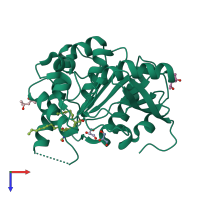 PDB entry 5vns coloured by chain, top view.