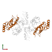 Ubiquitin-conjugating enzyme E2 N in PDB entry 5vnz, assembly 1, front view.