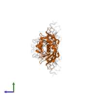 Ubiquitin-conjugating enzyme E2 N in PDB entry 5vnz, assembly 1, side view.