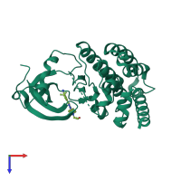 PDB entry 5vo1 coloured by chain, top view.