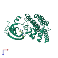 PDB entry 5vo2 coloured by chain, top view.
