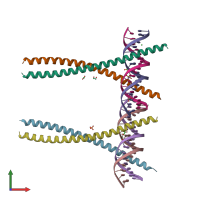 PDB entry 5vpf coloured by chain, front view.