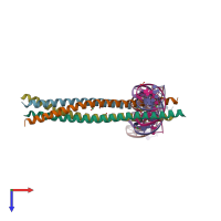 PDB entry 5vpf coloured by chain, top view.