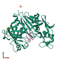 Monomeric assembly 2 of PDB entry 5vpm coloured by chemically distinct molecules, front view.