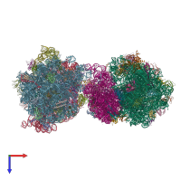 PDB entry 5vpp coloured by chain, top view.