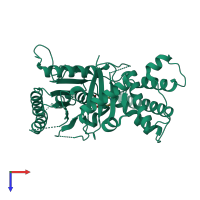 PDB entry 5vqa coloured by chain, top view.
