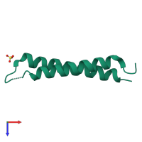 PDB entry 5vr3 coloured by chain, top view.