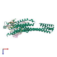 PDB entry 5vra coloured by chain, top view.