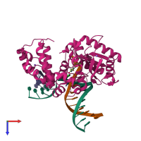 PDB entry 5vs2 coloured by chain, top view.