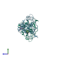 PDB entry 5vse coloured by chain, side view.