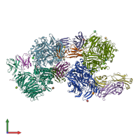 PDB entry 5vta coloured by chain, front view.