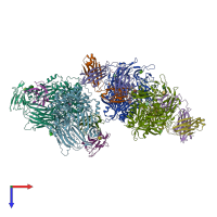 PDB entry 5vta coloured by chain, top view.