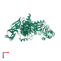 PDB entry 5vu5 coloured by chain, top view.