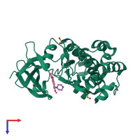 PDB entry 5vub coloured by chain, top view.