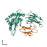 PDB entry 5vue coloured by chain, front view.