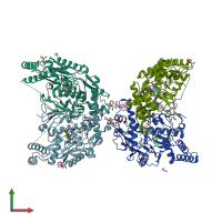 PDB entry 5vvc coloured by chain, front view.