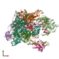 PDB entry 5vvr coloured by chain, front view.