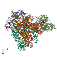 PDB entry 5vvr coloured by chain, top view.