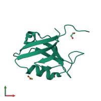 PDB entry 5vwc coloured by chain, front view.