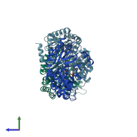 PDB 5vwo coloured by chain and viewed from the side.