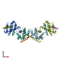 PDB entry 5vx3 coloured by chain, front view.