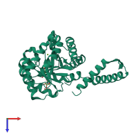 PDB entry 5vxc coloured by chain, top view.