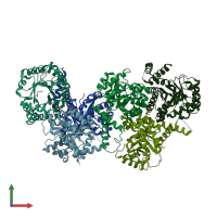 PDB entry 5vxs coloured by chain, front view.