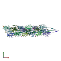 PDB entry 5vxx coloured by chain, front view.