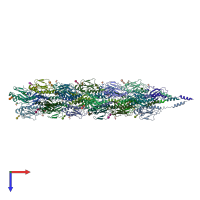 PDB entry 5vxx coloured by chain, top view.