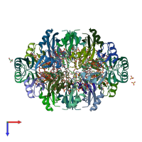 PDB entry 5vyp coloured by chain, top view.