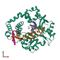 PDB entry 5vz8 coloured by chain, front view.