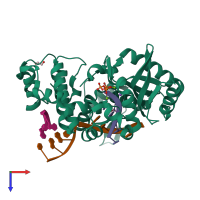 PDB entry 5vz9 coloured by chain, top view.