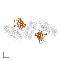 Ubiquitin in PDB entry 5vzw, assembly 1, front view.