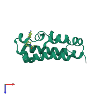 PDB entry 5w0f coloured by chain, top view.