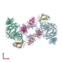 PDB entry 5w0k coloured by chain, front view.