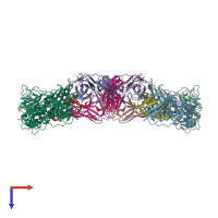 PDB entry 5w0k coloured by chain, top view.