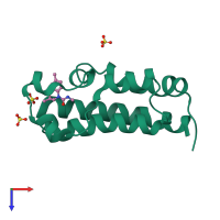 PDB entry 5w0q coloured by chain, top view.