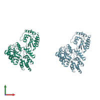 PDB entry 5w0z coloured by chain, front view.