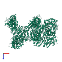 PDB entry 5w1r coloured by chain, top view.