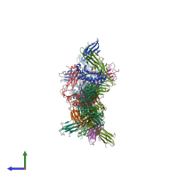 PDB entry 5w1v coloured by chain, side view.