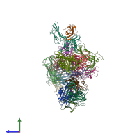 PDB entry 5w1w coloured by chain, side view.